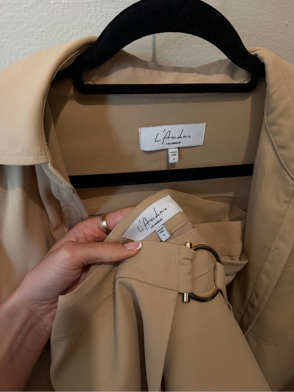L'Academie Neutral blouse and skort set - Picture 5 of 6